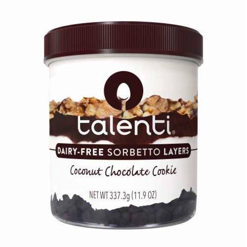 Talenti Non-Dairy Sorbetto Layers Coconut Chocolate Cookie Ice Cream Perspective: back