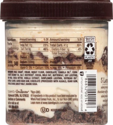 Talenti® Gelato Layers Brownie Pretzel Crunch Ice Cream Perspective: back