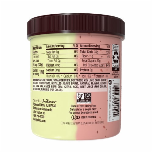 Talenti® Sorbetto Pairings Dairy-Free Strawberry Margarita Perspective: back