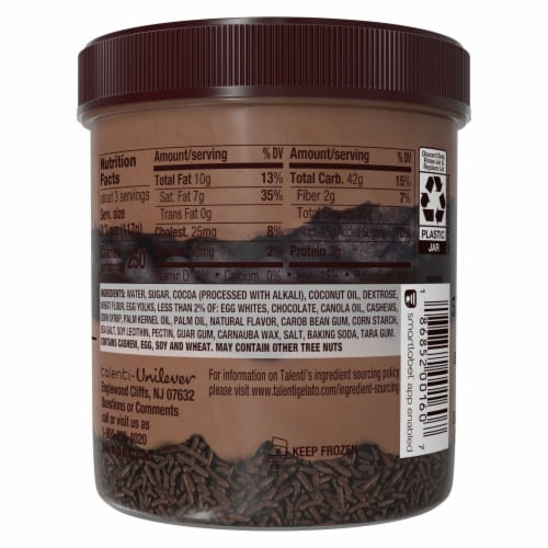 Talenti® Dairy-Free Chocolate Fudge Brownie Gelato Layers Perspective: back