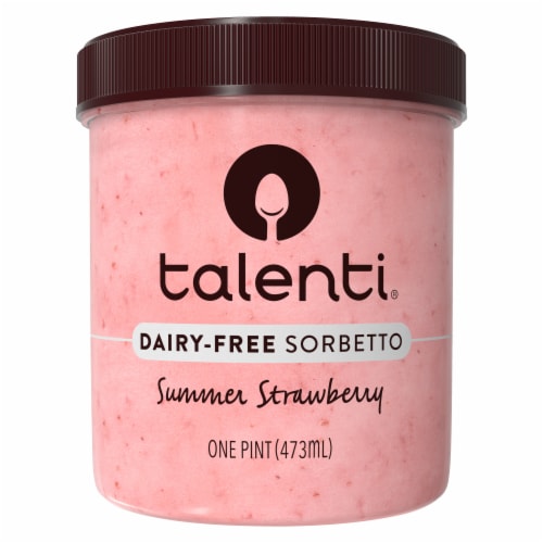 Talenti Dairy-Free Sorbetto, Summer Strawberry with Real Strawberries in Each Jar, 1 Pint Perspective: back