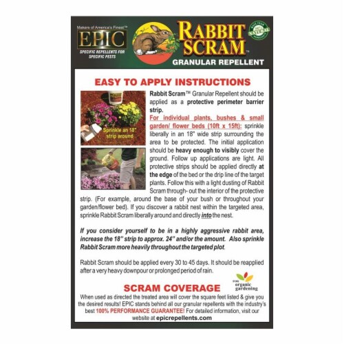 Rabbit Scram 5.75 Lb. Granular Organic Rabbit Repellent 11006 Perspective: back