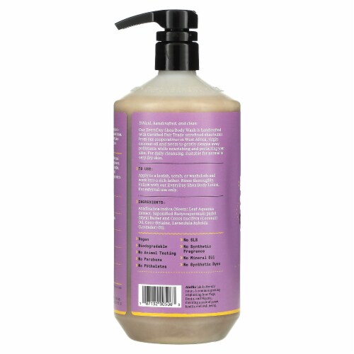 Alaffia Everyday Shea Lavender Body Wash Perspective: back