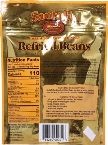 Santa Fe Instant Refried Beans Perspective: back