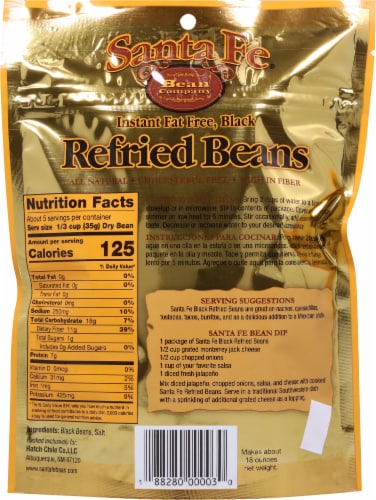 Santa Fe® Instant Fat Free Refried Black Beans Perspective: back
