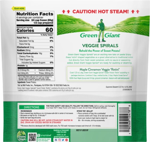 Green Giant® Frozen Sweet Potato Rotini Veggie Spirals Perspective: back