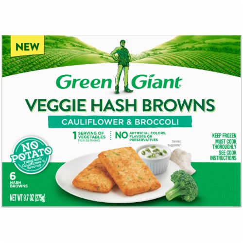 Green Giant Cauliflower and Broccoli Veggie Hash Brown Patties Perspective: back