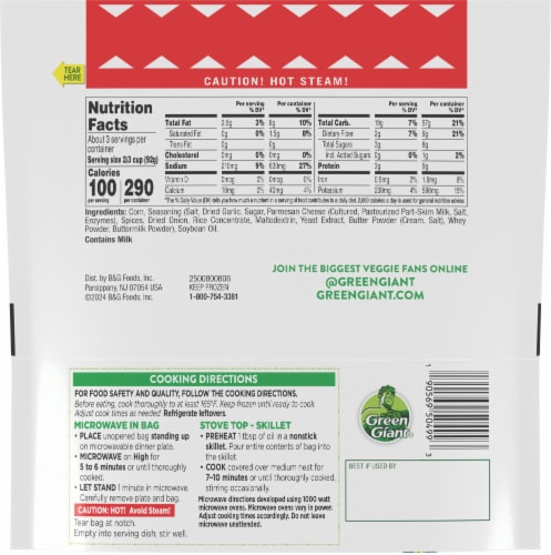 Green Giant® Simply Steam™ Garlic Parmesan Frozen Street Corn Perspective: back