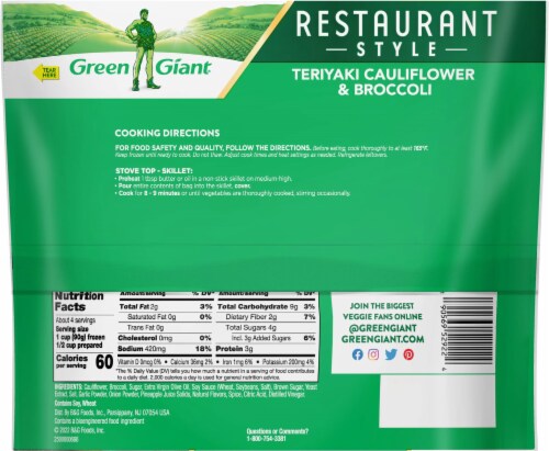 Green Giant Restaurant Style Teriyaki Cauliflower & Broccoli Perspective: back