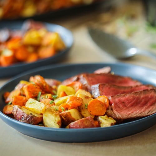 Green Giant Restaurant Style Roasted Root Vegetables with Garlic & Thyme Perspective: back