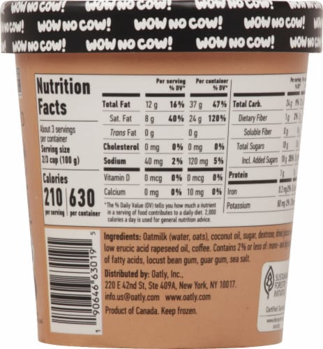 Oatly Original Coffee Dairy Free Frozen Dessert Perspective: back