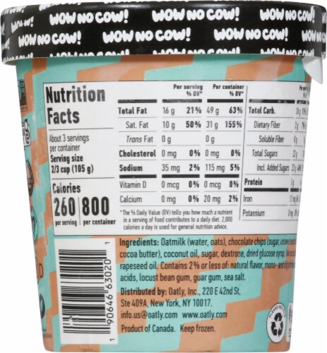 Oatly Mint Chip Dairy Free Frozen Dessert Perspective: back