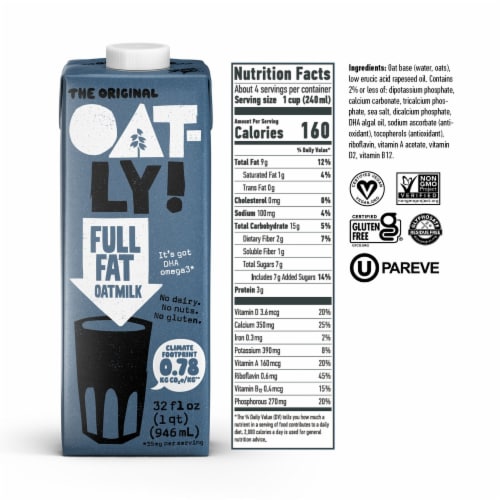 Oatly Full Fat Oat Milk Perspective: back