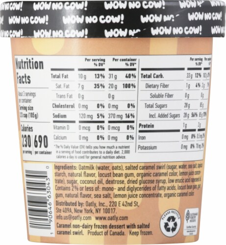 Oatly Salted Caramel Non-Dairy Frozen Dessert Perspective: back