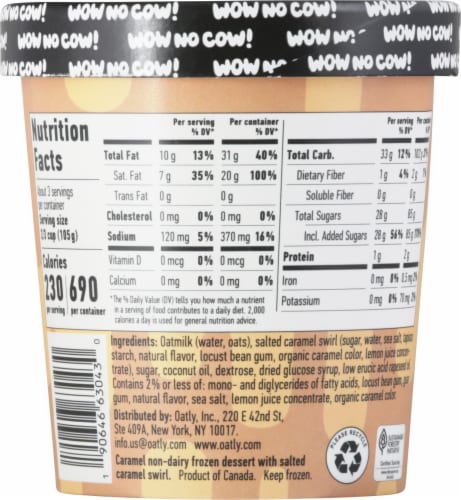 Oatly Salted Caramel Non-Dairy Frozen Dessert Perspective: back