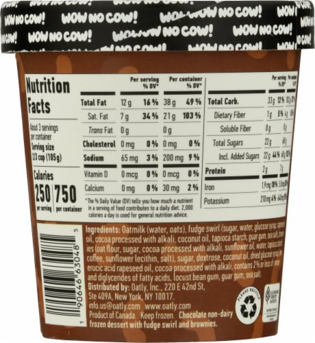 Oatly Original Fudge Brownie Dairy Free Frozen Dessert Perspective: back
