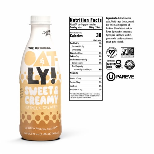 Oatly Sweet & Creamy Oatmilk Creamer Perspective: back
