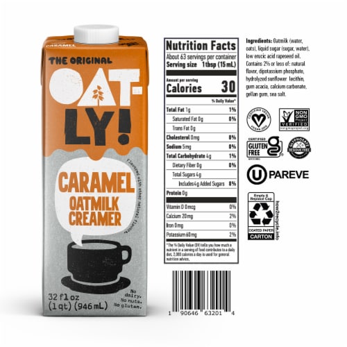 Oatly Dairy-Free Caramel Oatmilk Coffee Creamer Perspective: back