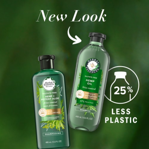 Herbal Essences Hemp Oil Shampoo with Camellia Oil and Aloe Vera Sulfate Free for all Hair Types Perspective: back