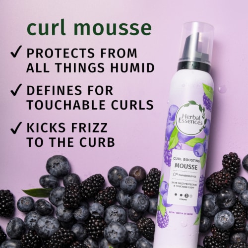 Herbal Essences Curl Boosting Mousse for Curly Hair and Wavy Hair, All Day Hold, Frizz Control Perspective: back