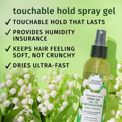 Herbal Essences Touchable Hold Hair Spray Gel for Curly Hair, 24-hour Hold Perspective: back