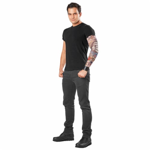 Seasons Pirate Tattoo Sleeve Adult Halloween Costume Accessory Perspective: back