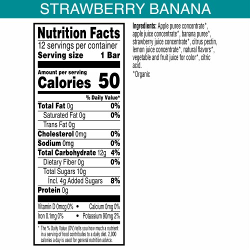 Pure Organic® Strawberry Banana Fruit Bars Perspective: back