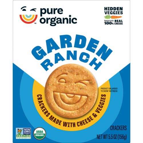 Kellogg's® Pure Organic Garden Ranch Snack Crackers Made with Cheese and Veggies Perspective: back