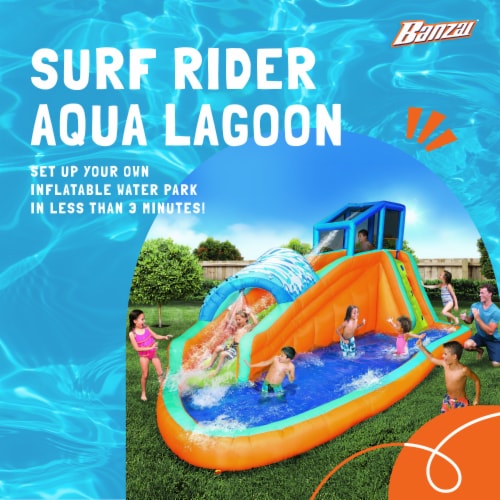Banzai Surf Rider Kids Inflatable Outdoor Aqua Lagoon Water Slide