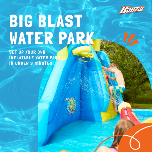 Banzai inflatable big blast cannon splash slide lagoon pool outdoor water best sale park