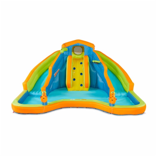 Banzai 90369 adventure club water park inflatable 2 lane water slide splash pool 2025