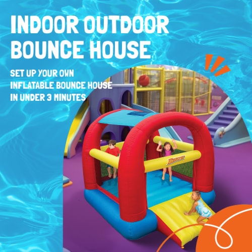 Banzai Cool Canopy Bouncer Outdoor Inflatable Slide/Shaded Backyard Bounce House Perspective: back