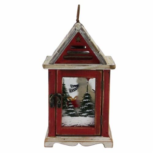 Northlight 32618593 11 in. Snowman & X-Mas Pillar Candle Lantern Perspective: back