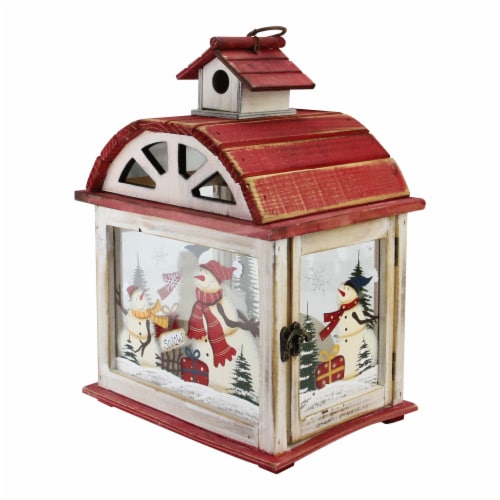 Northlight 32618601 14.5 in. Snowman Metal & X-Mas Candle Lantern Perspective: back