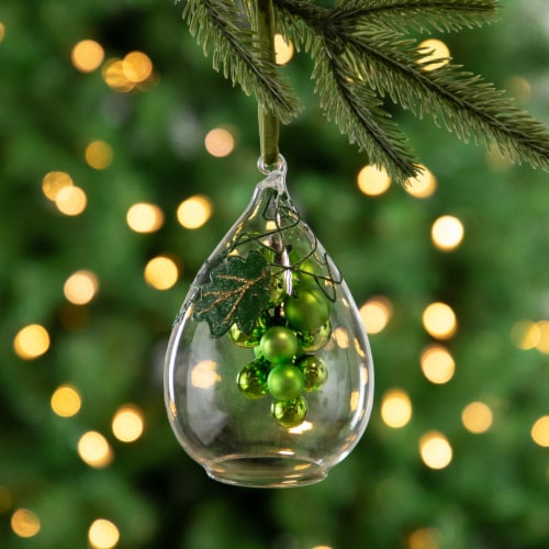 Northlight 6 Red Grape Cluster Teardrop Cloche Christmas Ornament Perspective: back