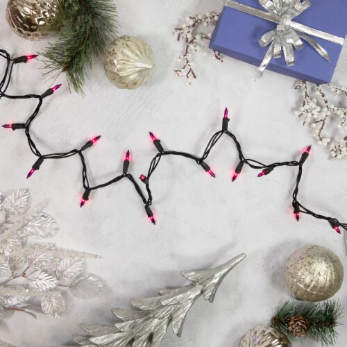 Northlight 35-Count Purple Mini Christmas Lights, 7ft Black Wire Perspective: back