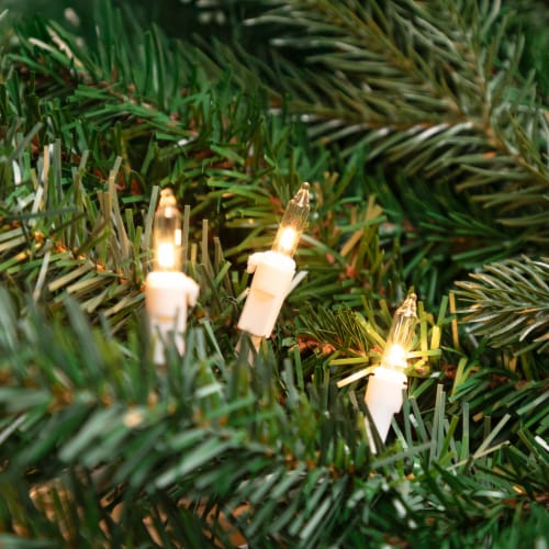 Northlight 100-Count Clear Mini Christmas Light Set, 20.25ft White Wire Perspective: back