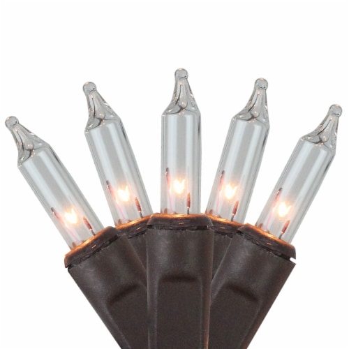 Northlight 2' x 8' Clear Mini Net Style Tree Trunk Wrap Christmas Lights, Brown Wire Perspective: back