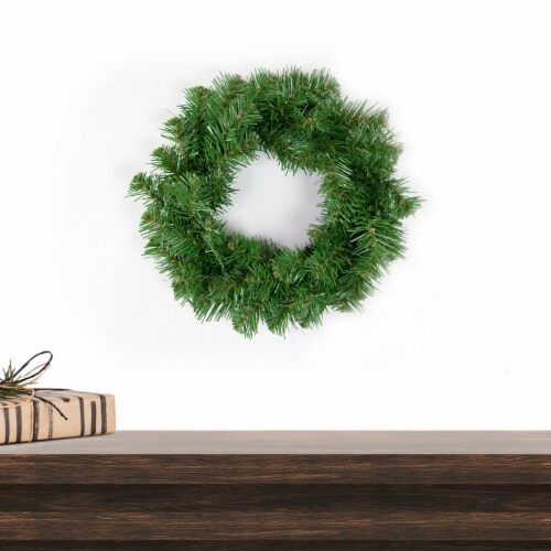 Northlight Canadian Pine Mini Artificial Christmas Wreath, 12-Inch, Unlit Perspective: back