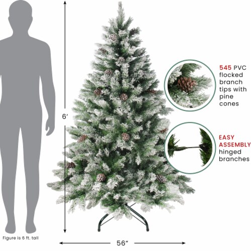 Northlight Medium Flocked Angel Pine Artificial Christmas Tree - 6' - Unlit Perspective: back