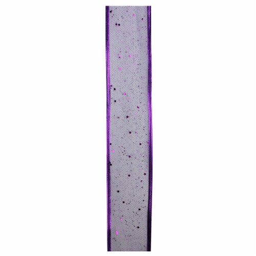 Northlight Shimmering Purple Wired Christmas Craft Ribbon 2.5  x 10 Yards Perspective: back