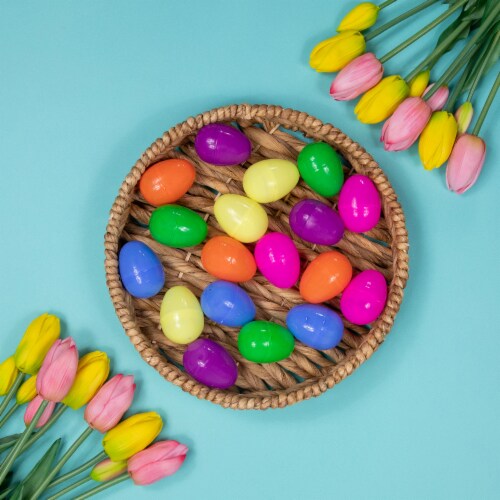 Northlight 60ct Multi-Colored Fillable Easter Eggs 2.5 Perspective: back