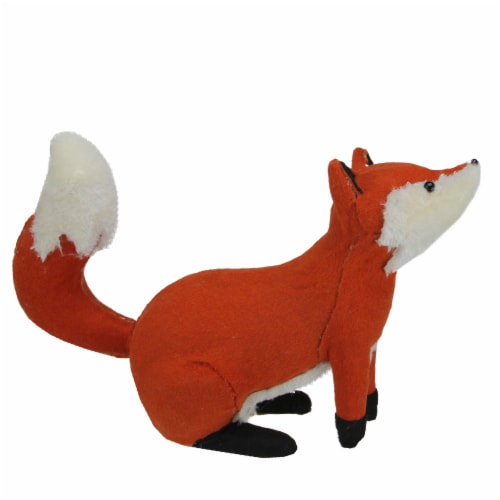 Northlight 15.75 Orange and Cream Plush Sitting Fox Fall Tabletop Decor Perspective: back