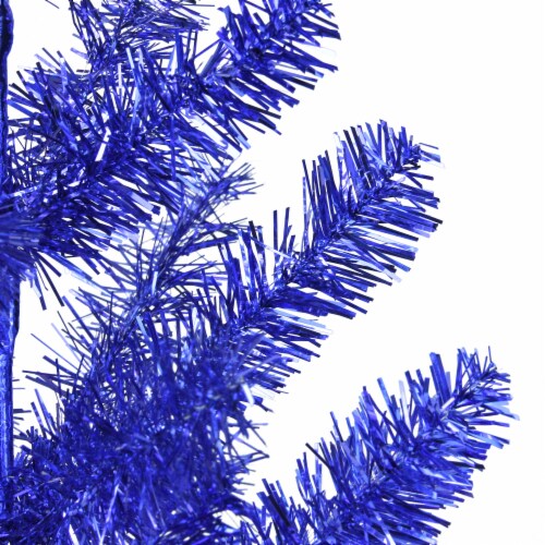 Northlight 3' Medium Blue Tinsel Twig Pine Artificial Christmas Tree - Unlit Perspective: back