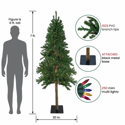 Northlight 7' Pre-Lit Alpine Artificial Christmas Tree - Multi Lights Perspective: back