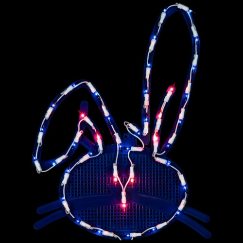 Northlight 17 Lighted Blue Easter Bunny Head Window Silhouette Perspective: back