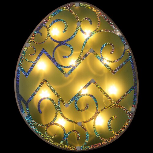 Northlight 12 Lighted Green Easter Egg Window Silhouette Decoration Perspective: back