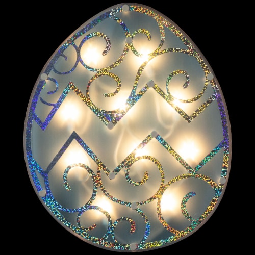 Northlight 12 Lighted Blue Easter Egg Window Silhouette Decoration Perspective: back