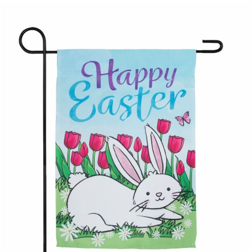 Northlight 34219479 Happy Easter Bunny Outdoor Garden Flag - 12.5 x 18 in. Perspective: back