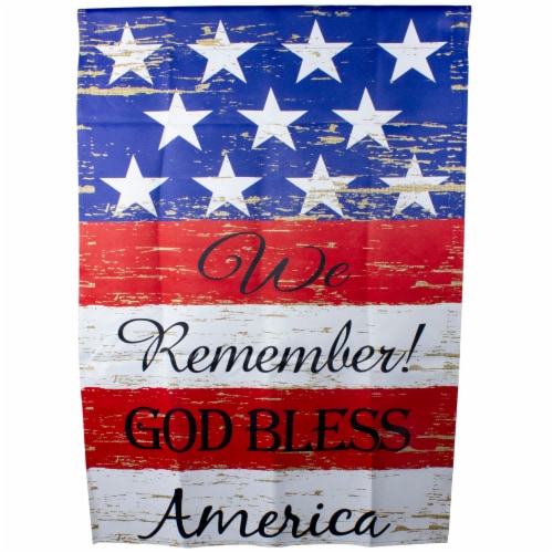 Northlight 34219477 We Remember Patriotic American Outdoor House Flag - 28 x 40 in. Perspective: back